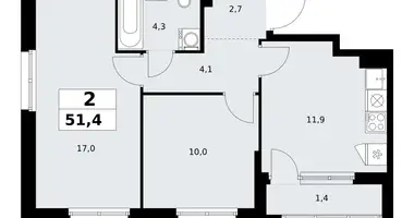 Appartement 2 chambres dans Kommunarka, Russie