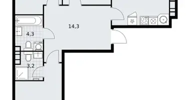 3 room apartment in Vnukovo, Russia