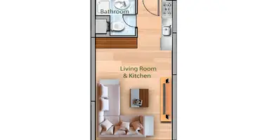 1 room studio apartment in Trikomo, Northern Cyprus