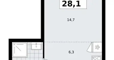 1 room apartment in Troitsk, Russia