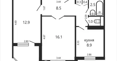 Mieszkanie 2 pokoi w Mińsk, Białoruś