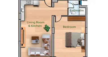 Apartamento 2 habitaciones en Trikomo, Chipre del Norte