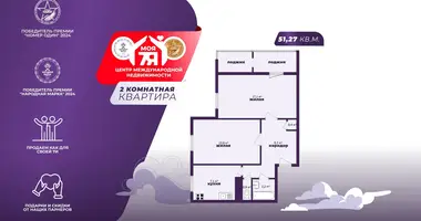 Apartamento 2 habitaciones en Minsk, Belarús