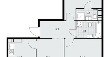 3 room apartment in Kommunarka, Russia