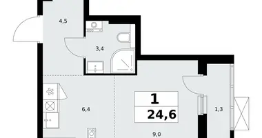 1 room apartment in Kommunarka, Russia