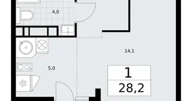 Mieszkanie 1 pokój w Wnukowo, Rosja