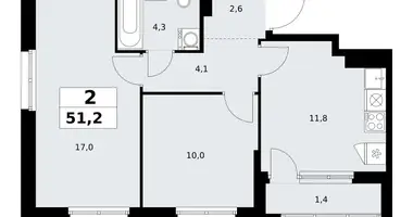 Appartement 2 chambres dans Kommunarka, Russie