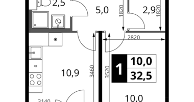 Квартира 1 комната в Химки, Россия