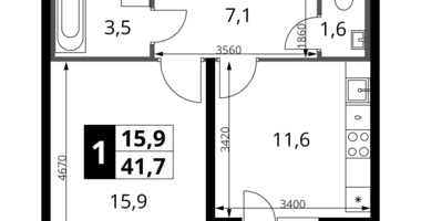 Mieszkanie 1 pokój w Leninsky District, Rosja