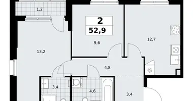 Квартира 2 комнаты в район Коммунарка, Россия
