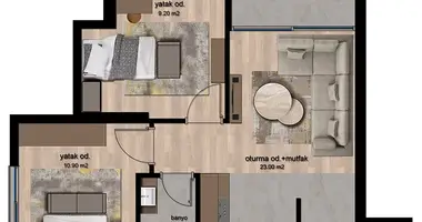 Apartamento 3 habitaciones en Mezitli, Turquía