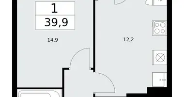 1 room apartment in Kommunarka, Russia