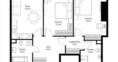 2 room apartment in Moscow, Russia