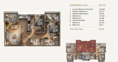 Apartamento 3 habitaciones en Dalaman, Turquía