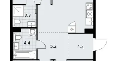 Wohnung 3 zimmer in Kommunarka, Russland