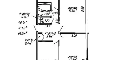 3 room apartment in Minsk, Belarus