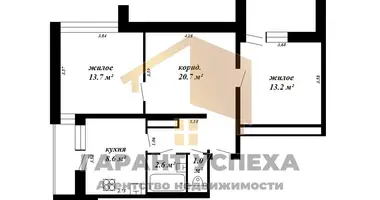 2 room apartment in Muchaviecki sielski Saviet, Belarus