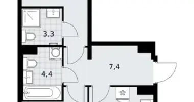 Wohnung 2 zimmer in Troizk, Russland