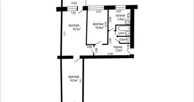 Apartamento 3 habitaciones en Minsk, Belarús