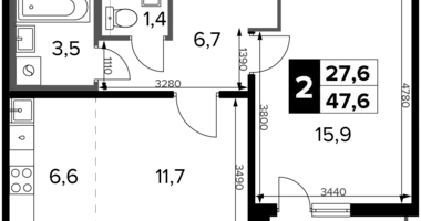 Appartement 2 chambres dans Sapronovo, Russie