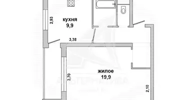 1 room apartment in Zhabinka, Belarus
