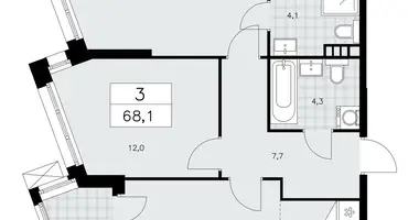 3 room apartment in Kommunarka, Russia