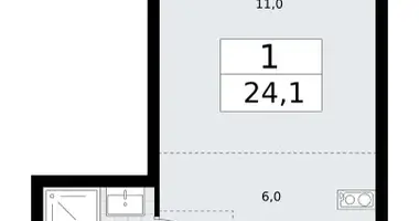 Apartamento 1 habitación en Vnukovo, Rusia