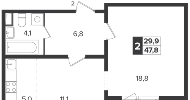 Apartamento 2 habitaciones en Leninsky District, Rusia