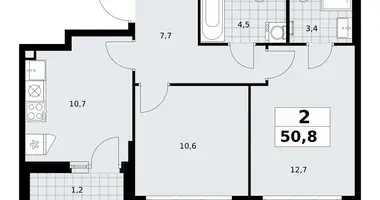 Wohnung 2 zimmer in Troizk, Russland