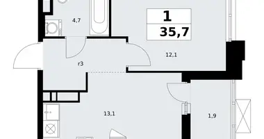 1 room apartment in Kommunarka, Russia