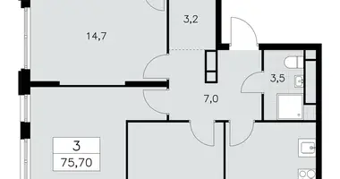 Wohnung 3 zimmer in Moskau, Russland