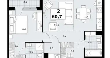 Квартира 2 комнаты в район Коммунарка, Россия
