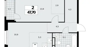 Appartement 2 chambres dans Moscou, Russie