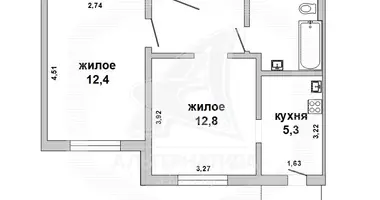 2 room apartment in Zhabinka, Belarus
