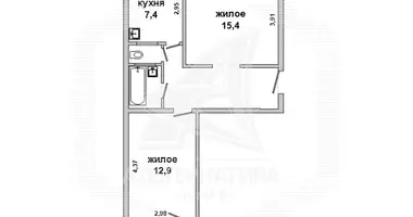 2 room apartment in Muchaviecki sielski Saviet, Belarus