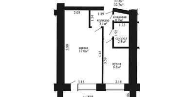 Apartamento 1 habitación en Minsk, Belarús