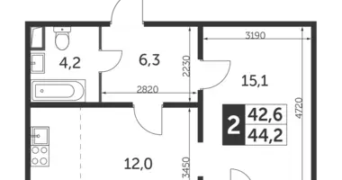 Apartamento 2 habitaciones en Leninsky District, Rusia