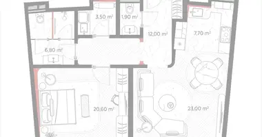 Appartement 1 chambre dans Moscou, Russie