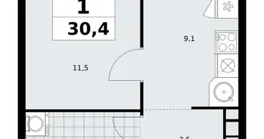 1 room apartment in Moscow, Russia