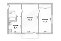 Квартира 2 комнаты 43 м² Речицкий сельский Совет, Беларусь