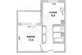 1 room apartment 32 m² Muchaviecki sielski Saviet, Belarus