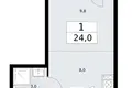Квартира 1 комната 24 м² район Внуково, Россия