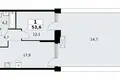 Квартира 1 комната 54 м² район Коммунарка, Россия