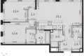 3 room apartment 80 m² Moscow, Russia