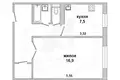 Квартира 1 комната 37 м² Мухавецкий сельский Совет, Беларусь