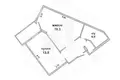 1 room apartment 48 m² Muchaviecki sielski Saviet, Belarus