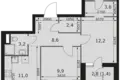 Wohnung 2 zimmer 57 m² Moskau, Russland