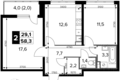 Квартира 2 комнаты 58 м² Сапроново, Россия