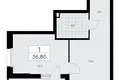 1 room apartment 37 m² Krasnoye Selo, Russia