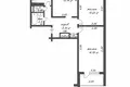 Квартира 3 комнаты 63 м² Минск, Беларусь